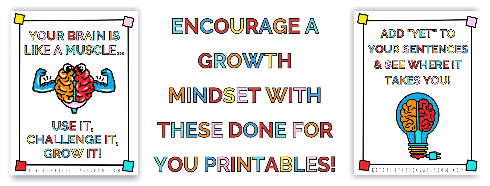 Growth Mindset Printable Posters and Activities for Kids kitchentabl