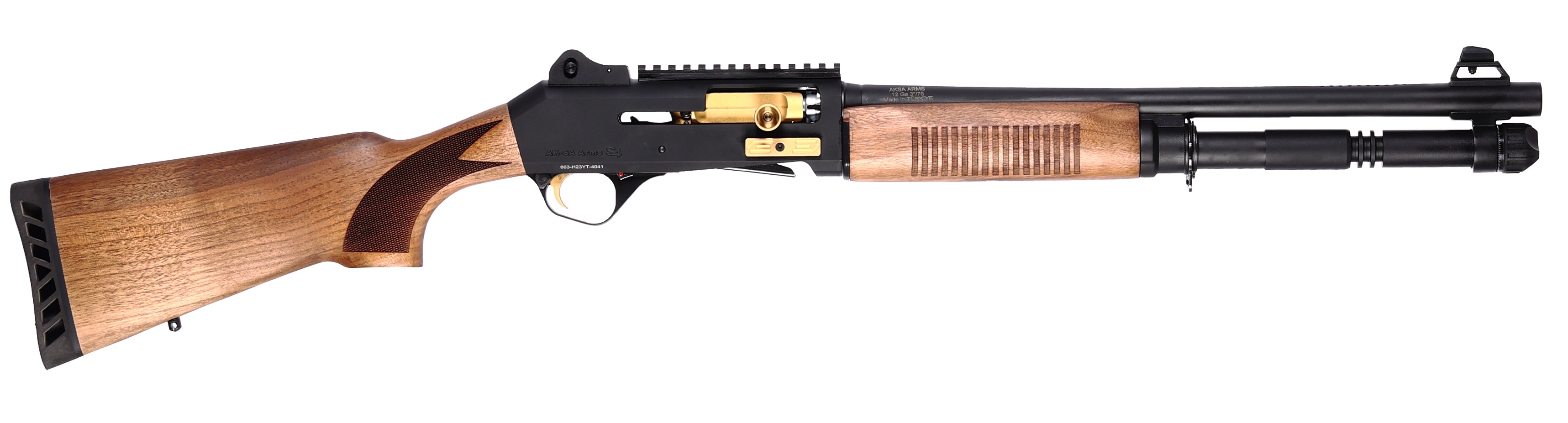 Four Peaks Imports 12077 AKSA Arms S4 12 Gauge 3″ 5+1 18.50″ Chrome Plated 7075-T6 Aluminum Receiver Wood Stock | USA Gun Store