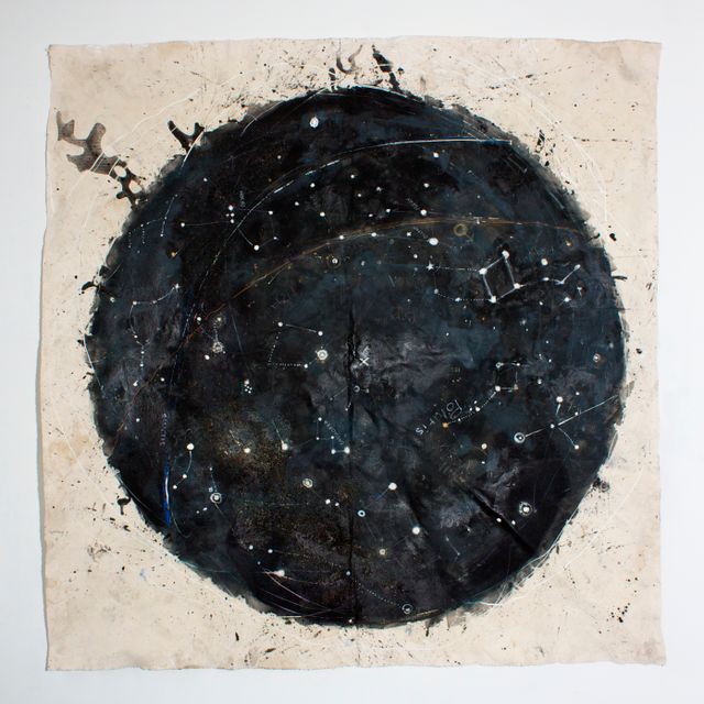 image: Warm Wedding Night, 8x8feet mixed media on cotton canvas