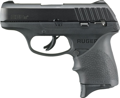 Ruger 13211 EC9s 9mm Luger Caliber with 3.50″ Barrel, 7+1 Capacity, Black Finish Frame, Serrated Black Oxide Steel Slide & Hogue Beavertail Grip Sleeve Grip