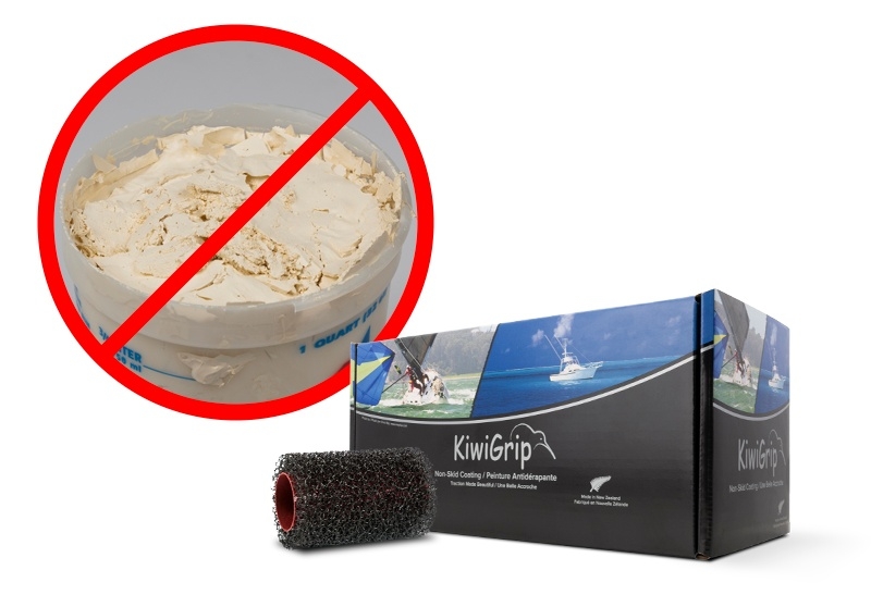 Frozen KiwiGrip non-skid coating