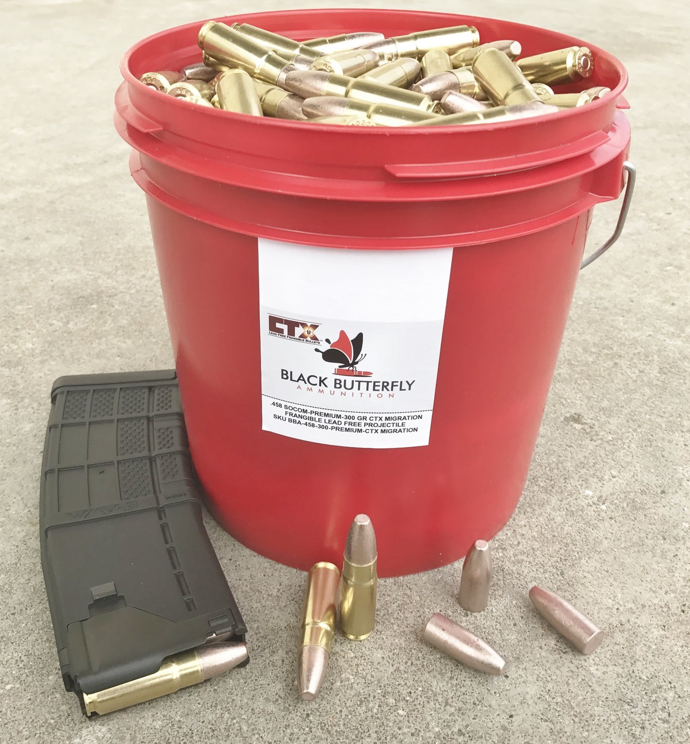 Black Butterfly Ammunition PREMIUM, .458 300 gr, 250 Rounds, CTX Migration Lead Free
