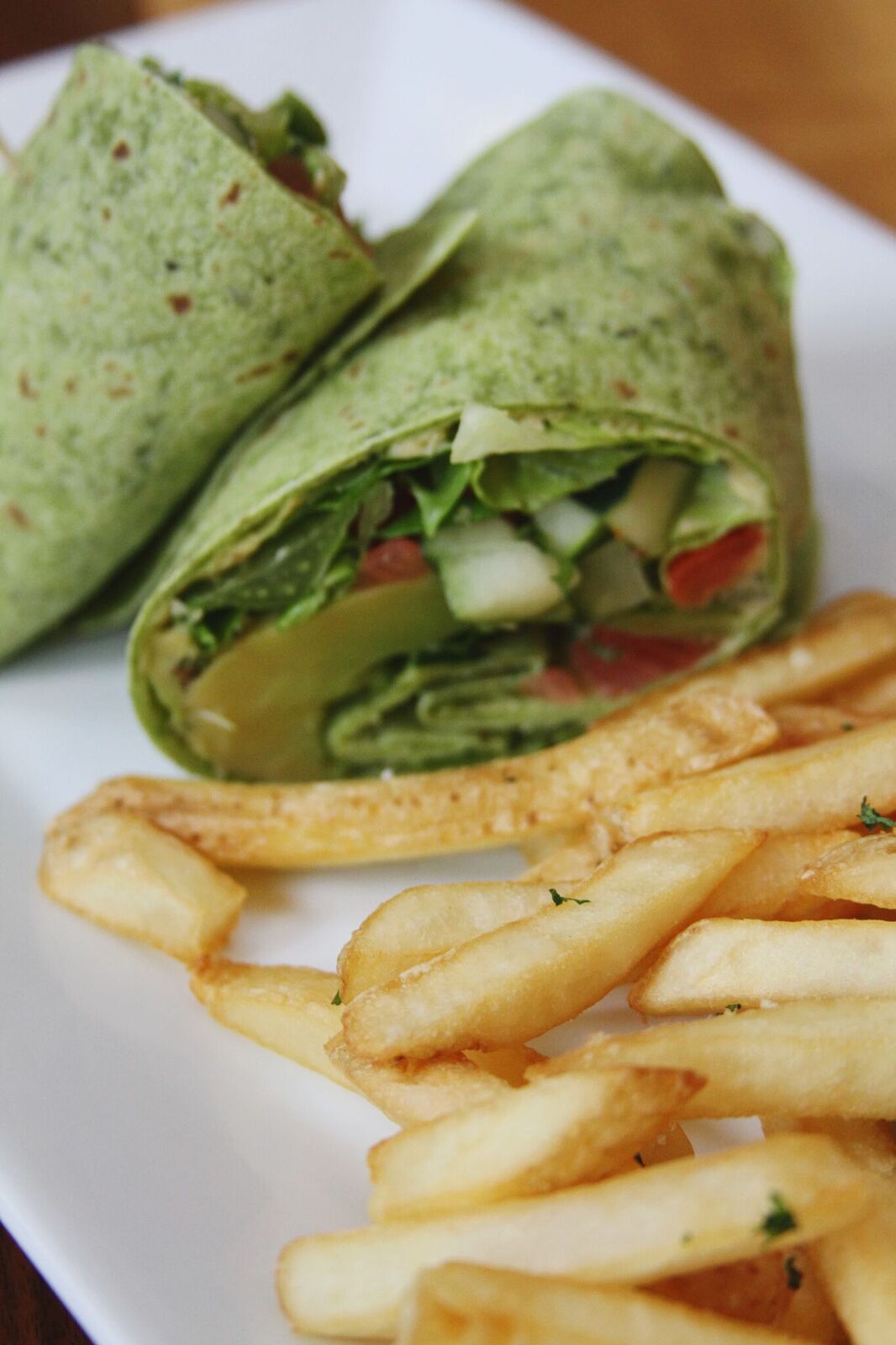 wrap and fries