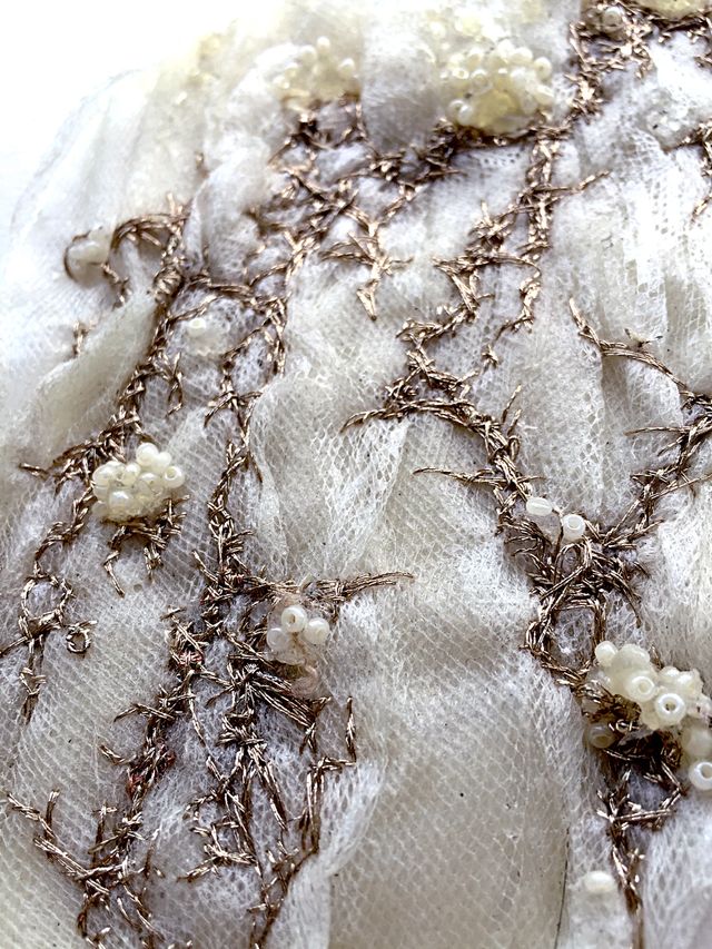 image: Hand embroderded sample piece for immersive installation, 2016.