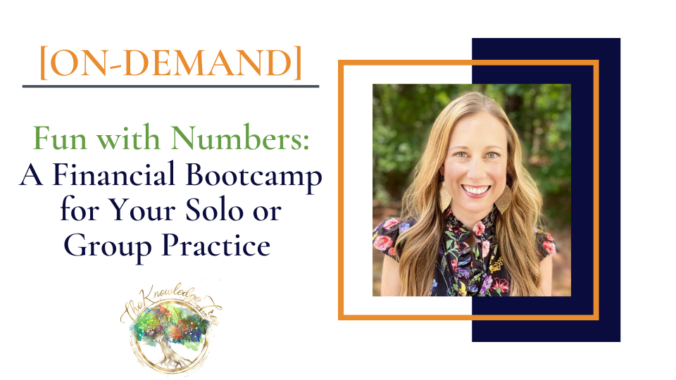 Financial Bootcamp On-Demand CEU Workshop for therapists, counselors, psychologists, social workers, marriage and family therapists