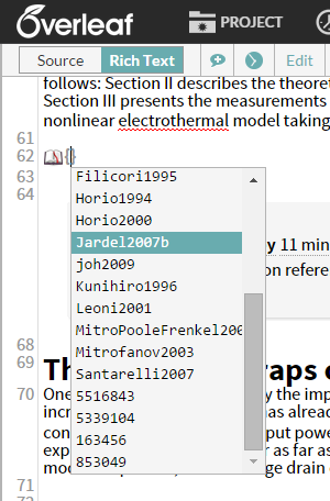 Overleaf bibtex cite autocomplete selector