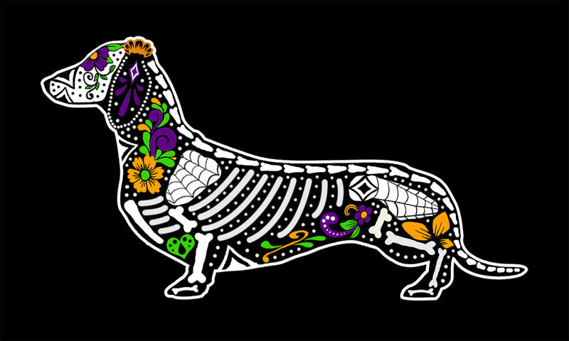 dia dachshund 4 color outlined lots of dotsjpg