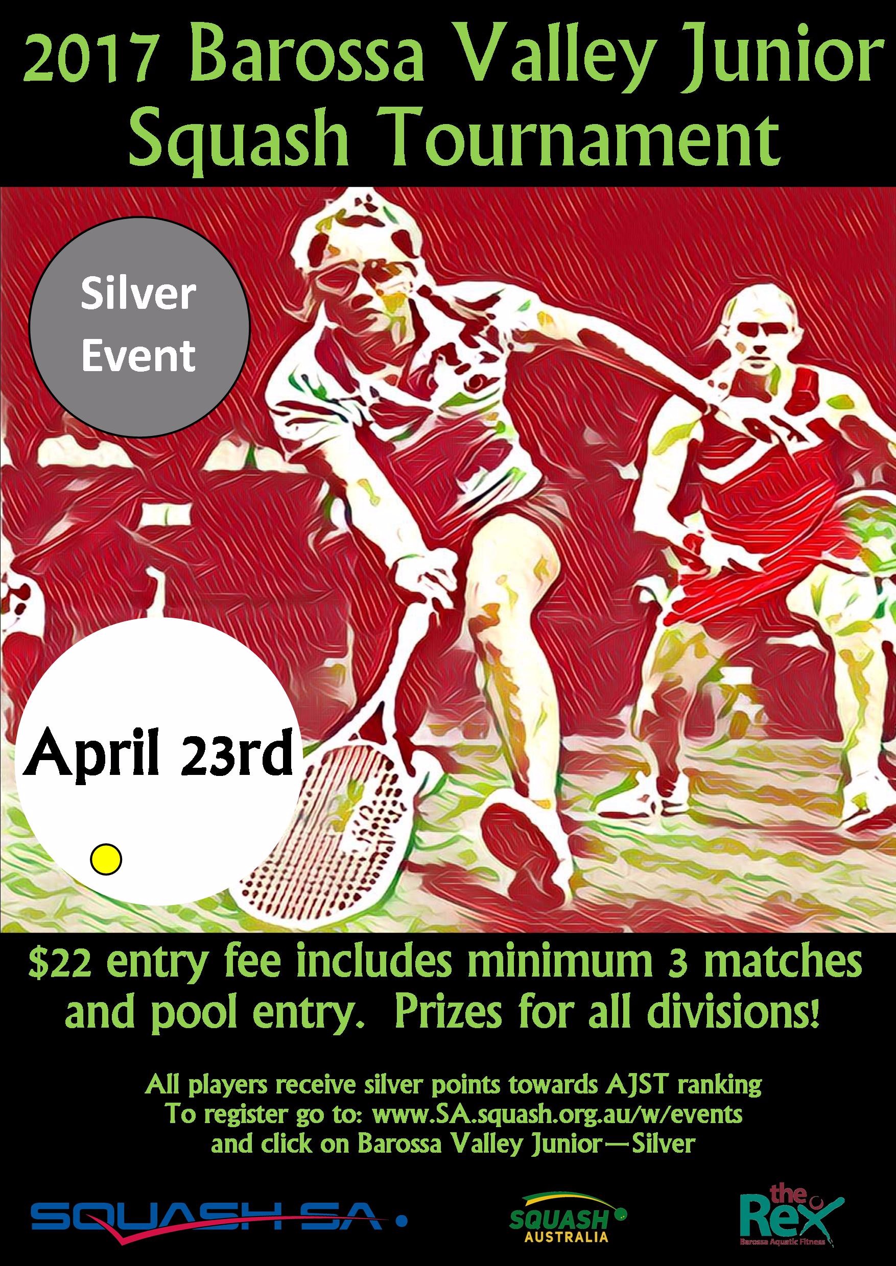 2017 Barossa Valley Junior Squash Tournament First Match Times