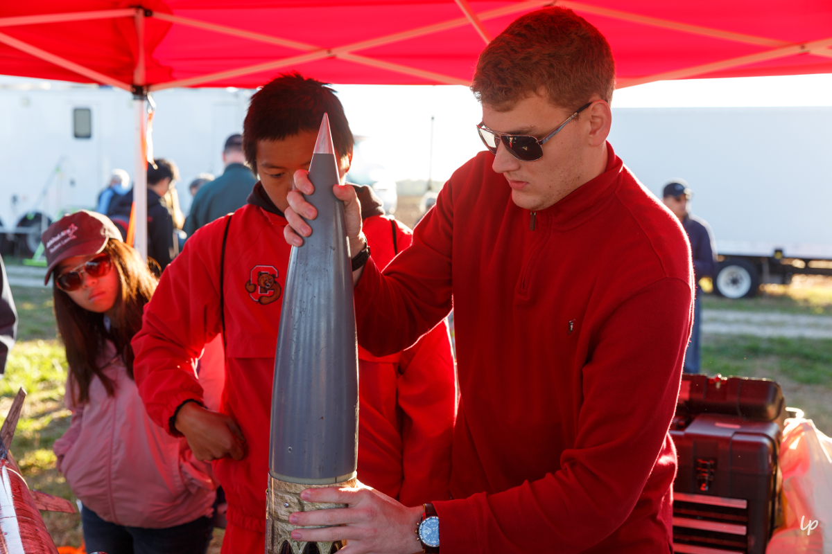 Photo attaching nose cone to the rocket