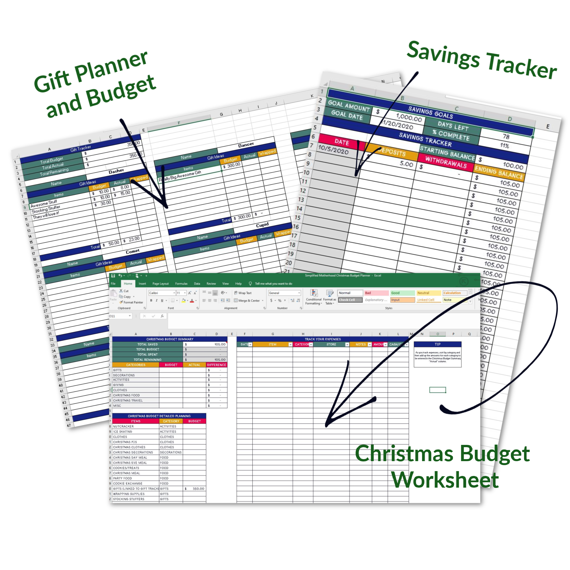 Christmas Budget Planner Template Worksheet Excel SimplifiedMotherho