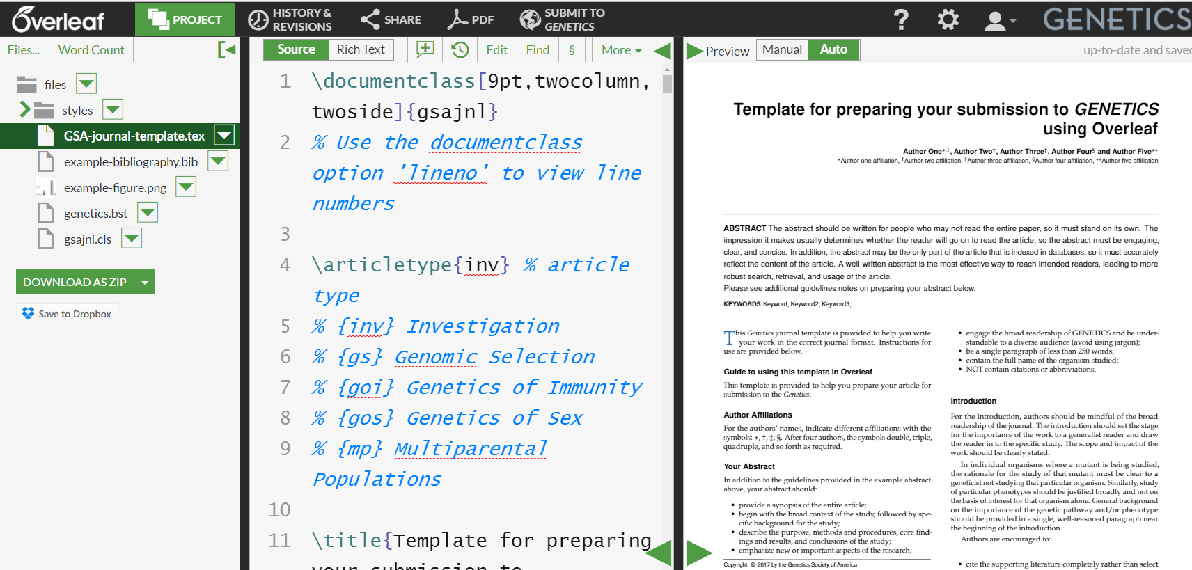 The Overleaf Workspac