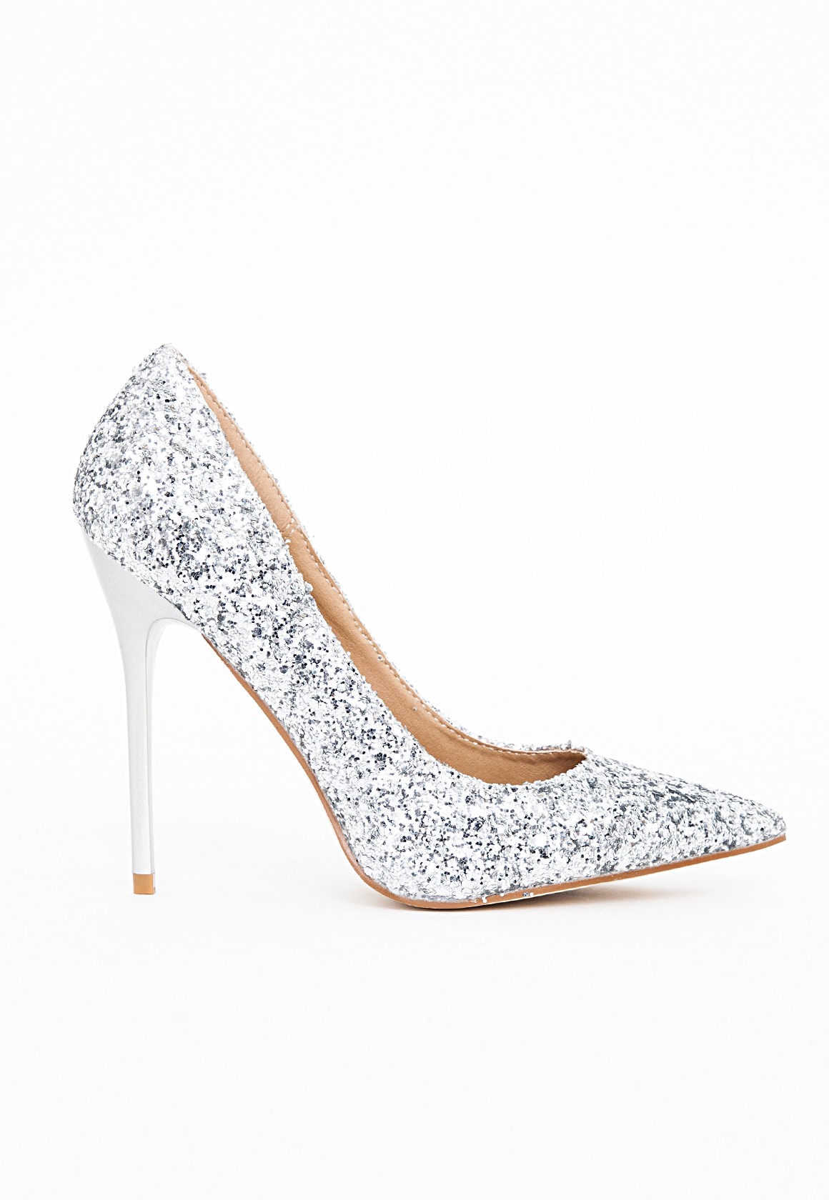 silver pointed court shoes