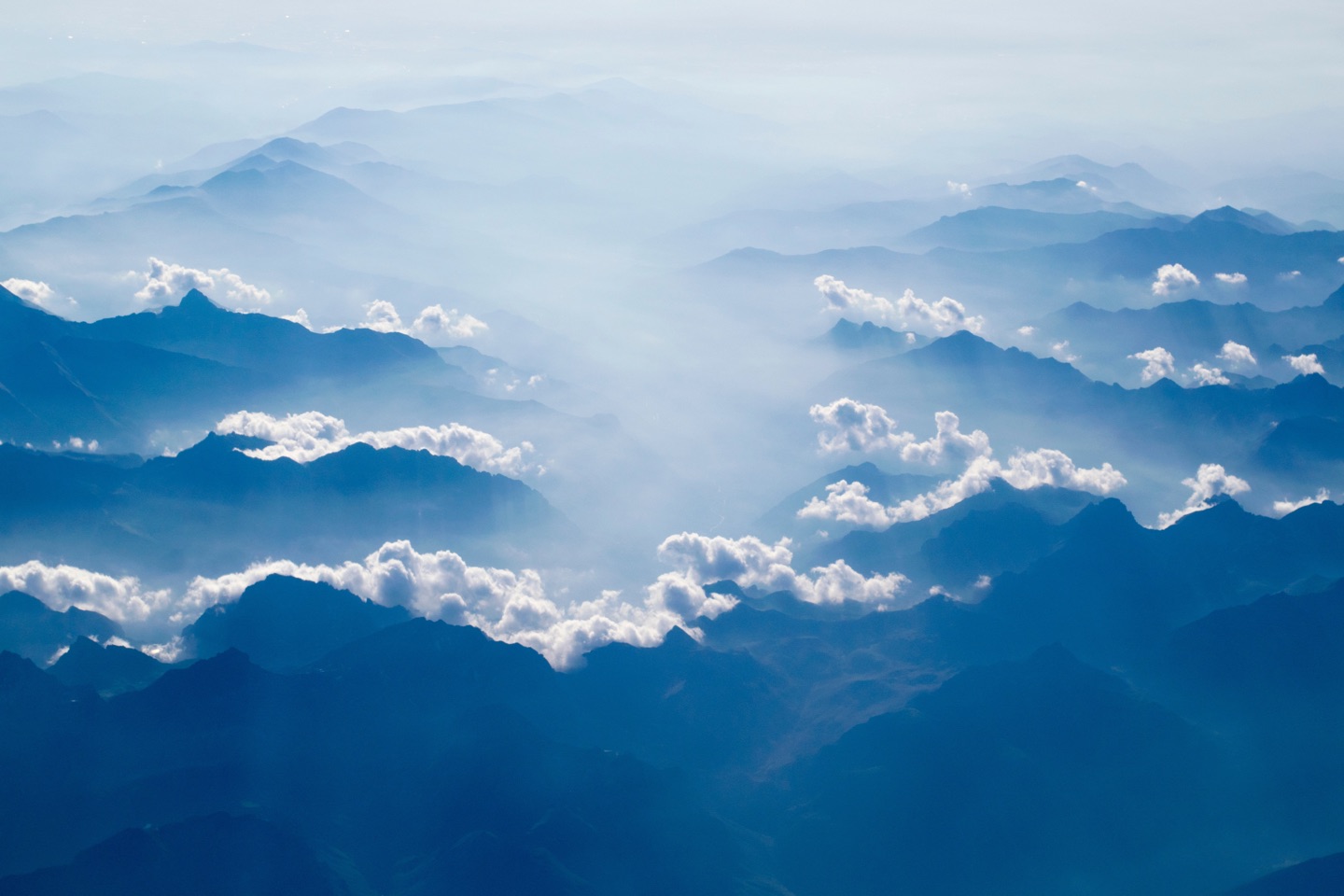 mountains with clouds and fog