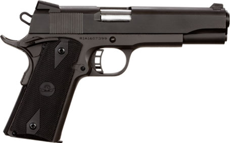 Rock Island 51632 Rock Standard FS 9mm Luger 10+1 5″ Barrel, Overall Black Parkerized Finish Steel, Beavertail Frame, Serrated Slide & Black Rubber Grip | USA Gun Store
