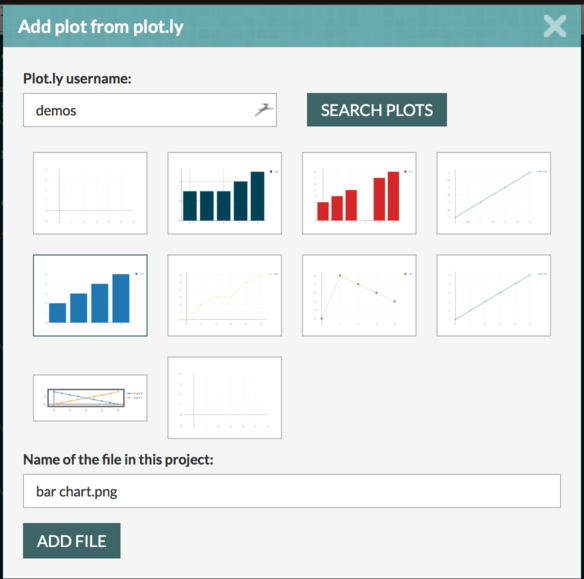 Overleaf Plotly import menu