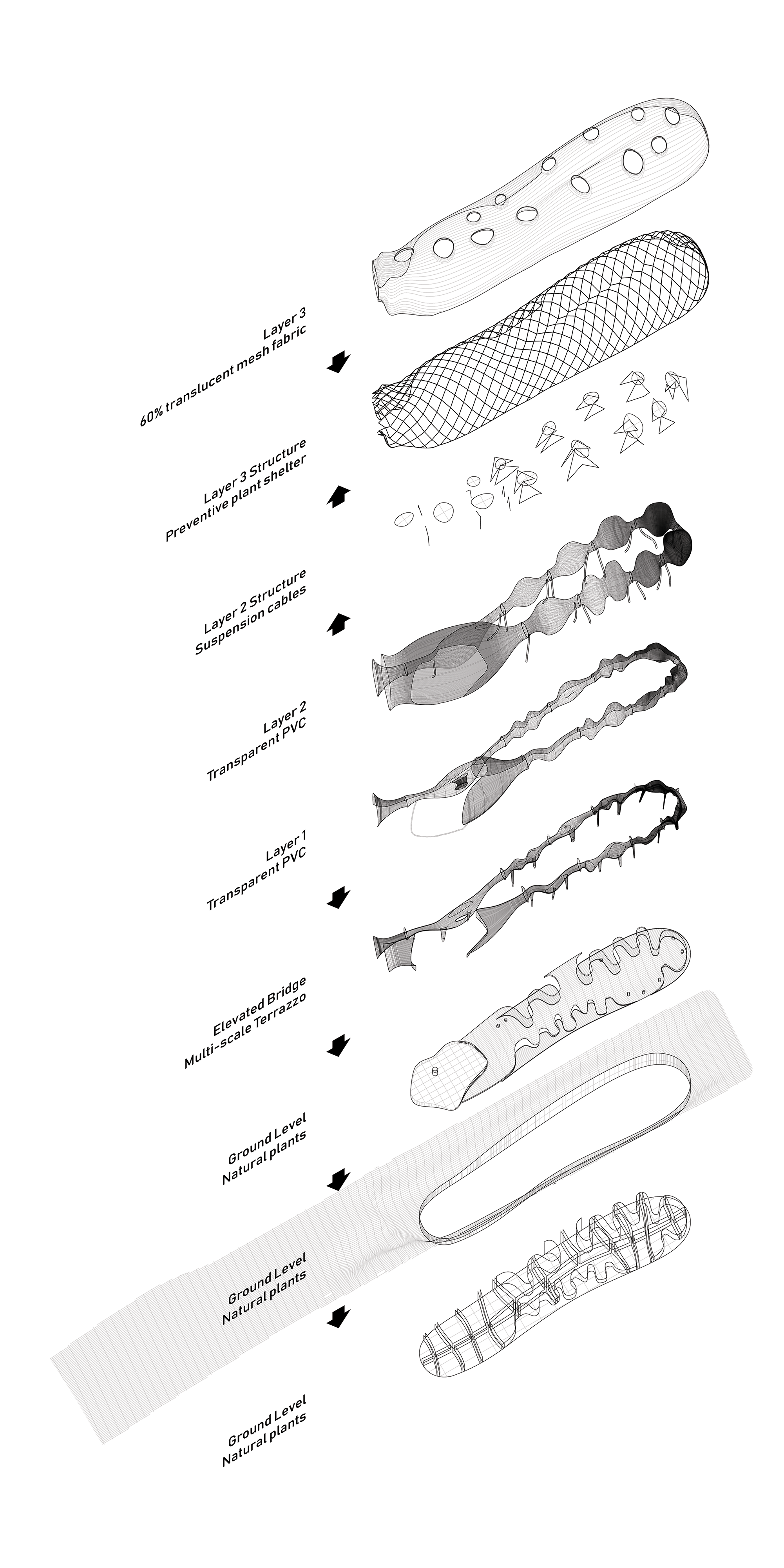 Exploded Axonometric Drawing - Columbia GSAPP