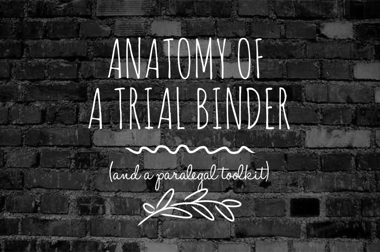 Anatomy of a Trial Binder Perfectly Paralegal®