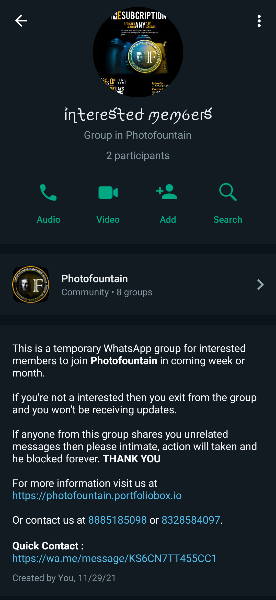 Temporary WhatsApp Group