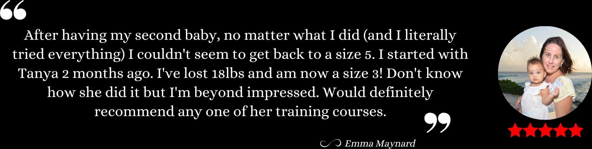 alt=&quot;five star review of fitness trainer by client on fitness course page&quot;
