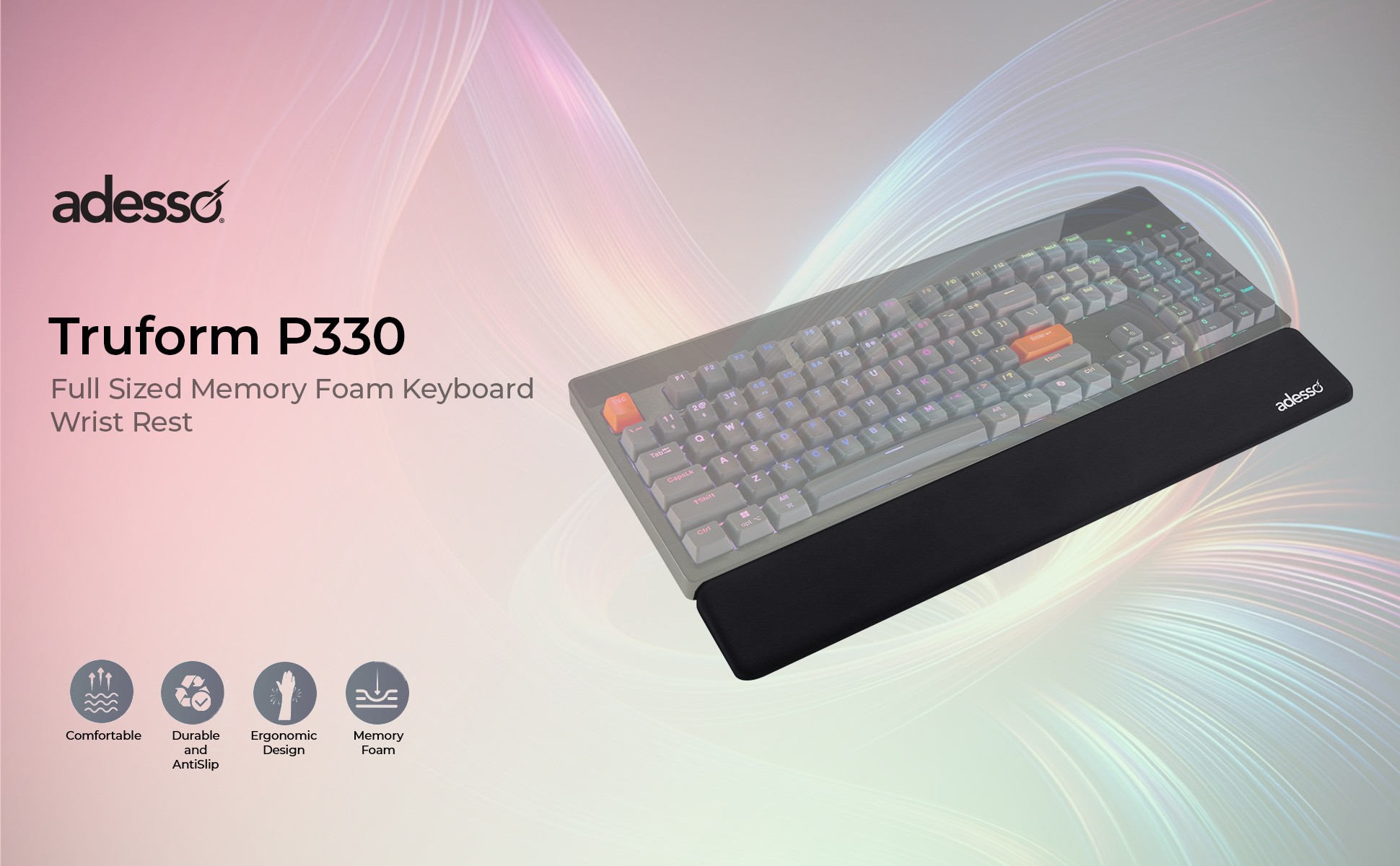 Truform P330 Full Size Keyboard Wrist Rest