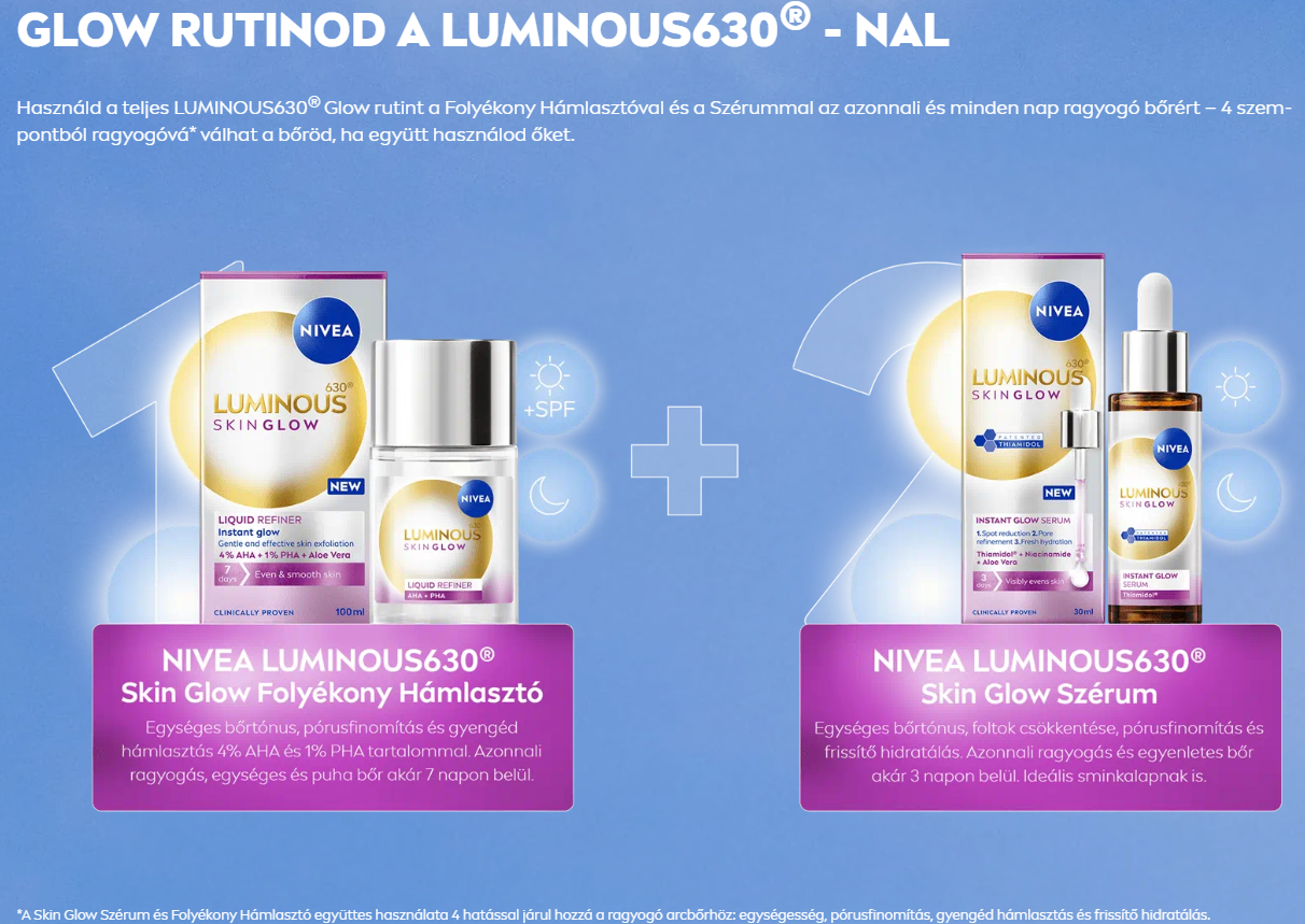 Glow rutin folyékony hámlasztóval és szérummal az egységes bőrtúnusért, ragyogásért.