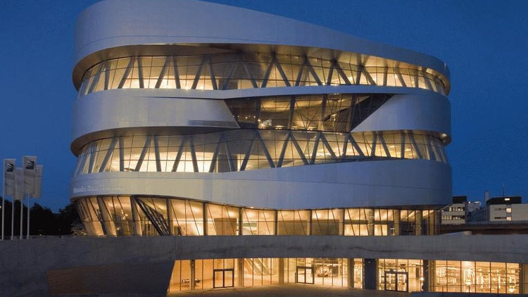 Ahhhh - what else - the famous Mercedes Benz museum in Stuttgart! Pauline's brand of choice...