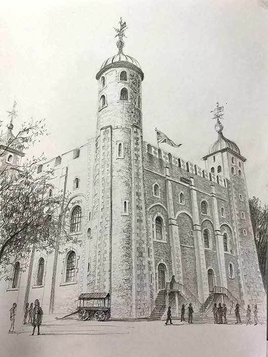 Tower of London Drawing Perspective
