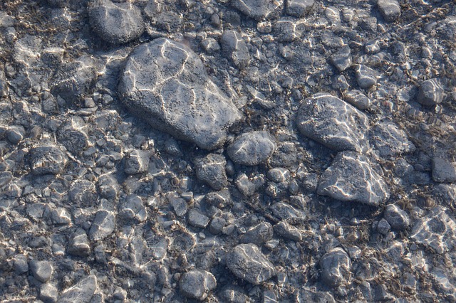 Pebbles in water