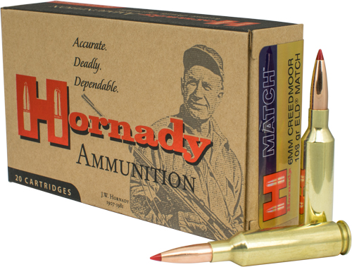 Hornady 6mm Creedmoor 108gr ELD Match Ammunition, 20rds – 81391