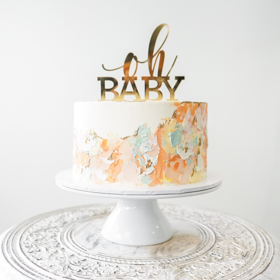 Brushstroke Layer Cake - Baking with Aimee.