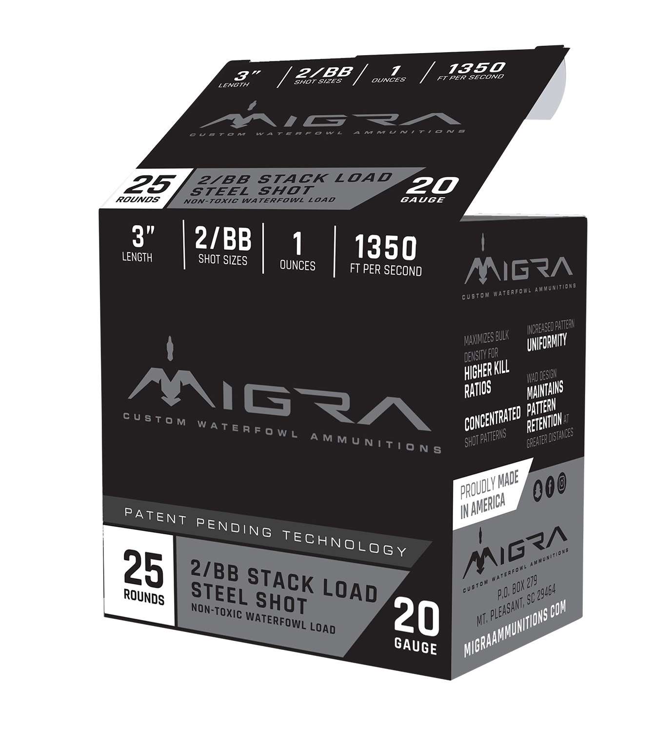 Migra Ammunitions M20SB46 Combinational 20Gauge 3″ 1oz 4/6Shot 25 Per Box/10 Case
