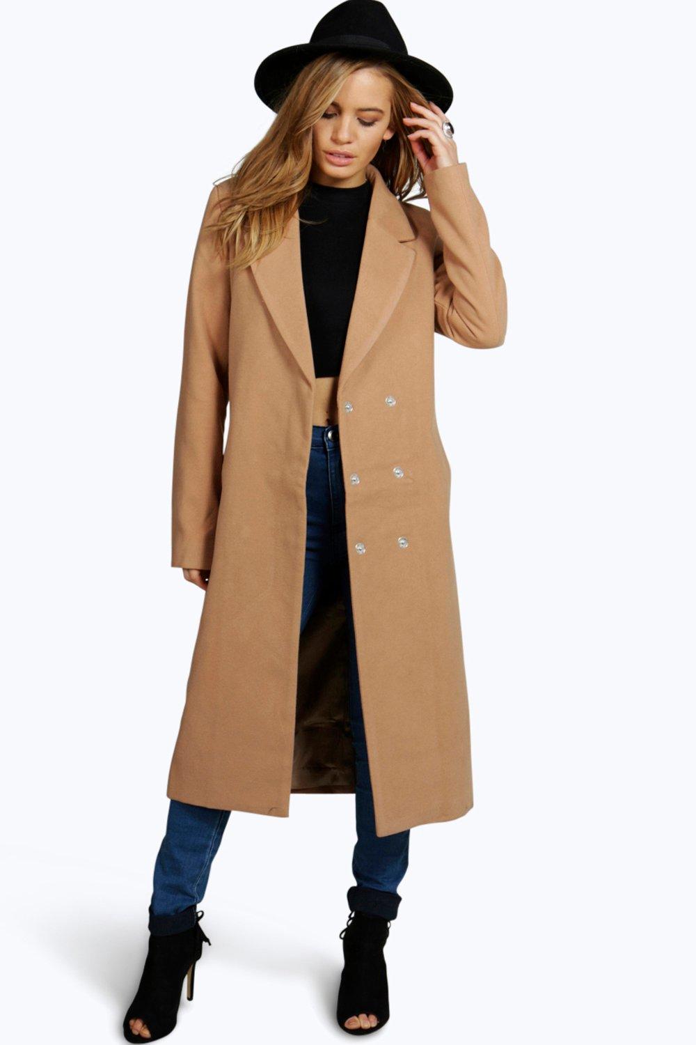 new look tailored maxi coat in camel
