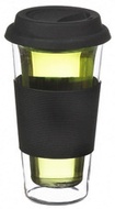 Glassen XL Hand Made double walled glass travel mug, 450 ml capacity from Grosche