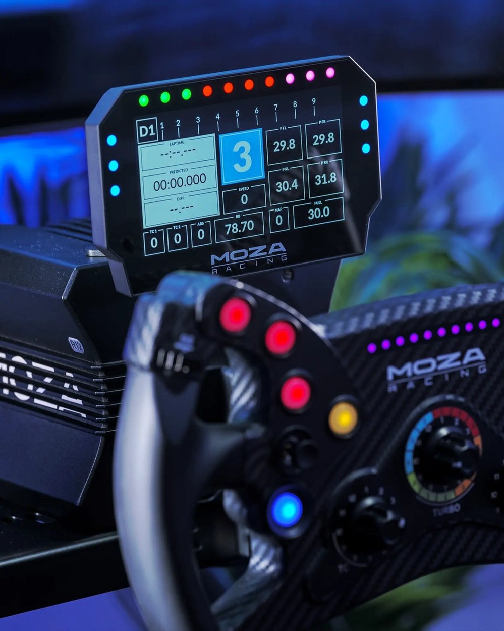 Open Box: MOZA RACING Game RS053 R3 Racing Wheel and Pedals Black