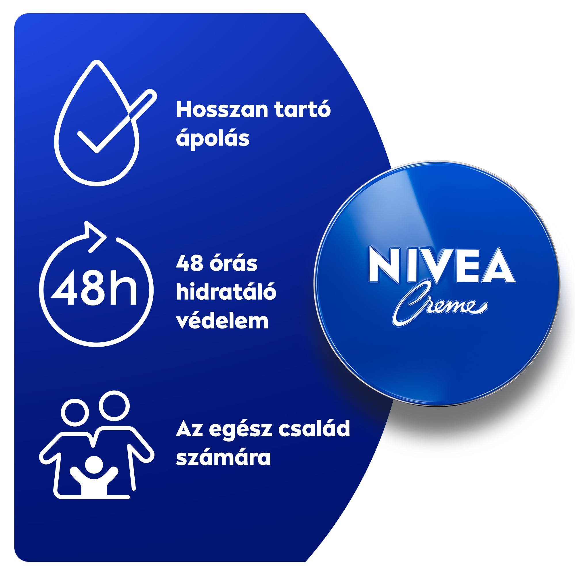 NIVEA Creme 150ml hosszan tartó ápolás, 48 órás hidratáló védelem az egész család számára