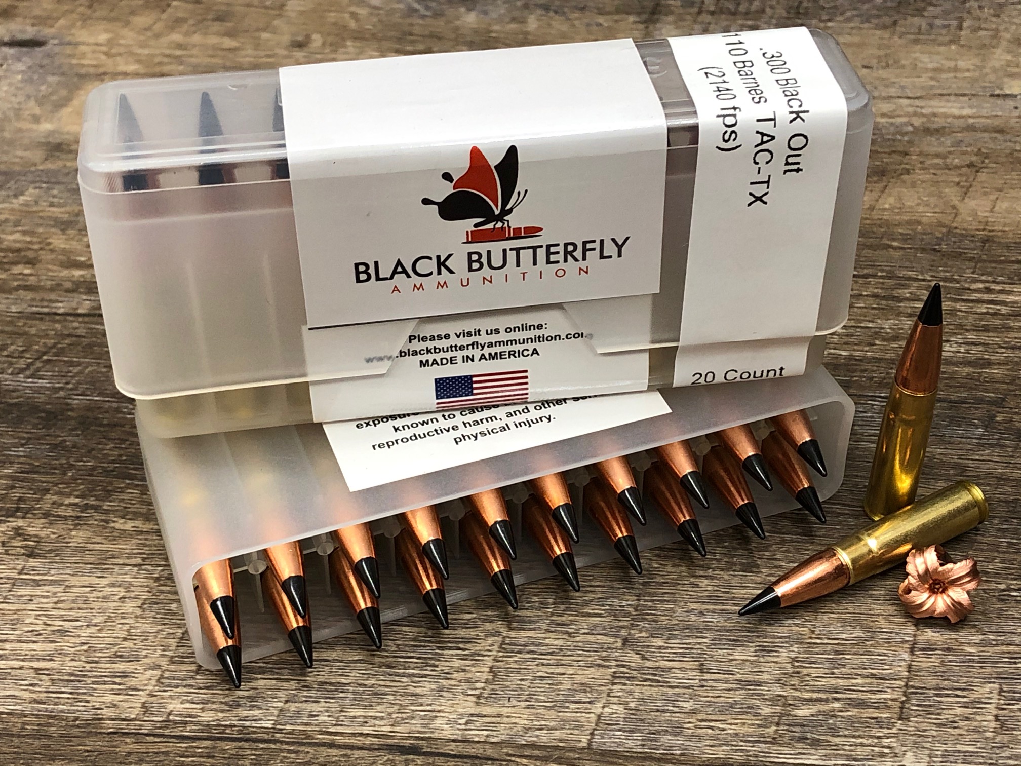 Black Butterfly Ammunition Premium 300 Aac Blackout 110 Gr 20