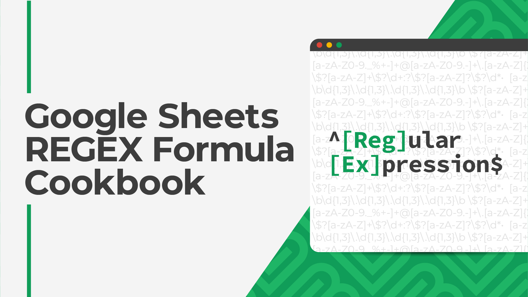 Product image for The Google Sheets REGEX Formula Cookbook