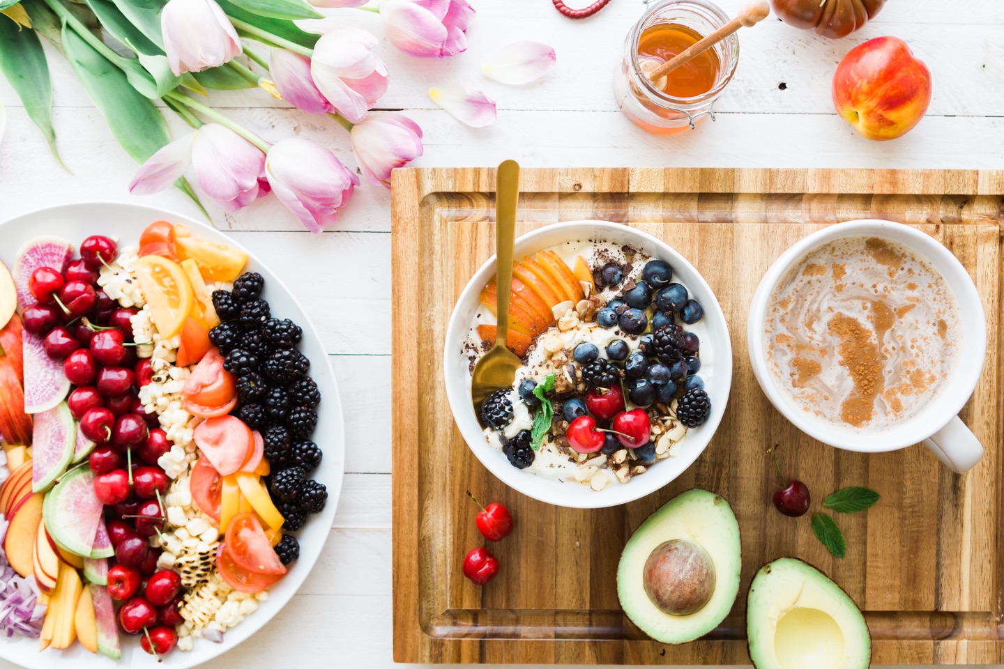 Bowl with fruit salad