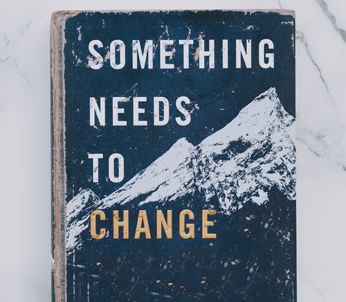 Book titled: Something Needs to Change