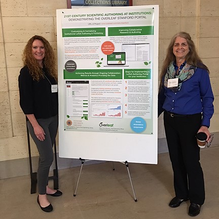 Mary Anne Baynes (Overleaf) and Helen Josephine (Stanford) with their poster at Stella 2016