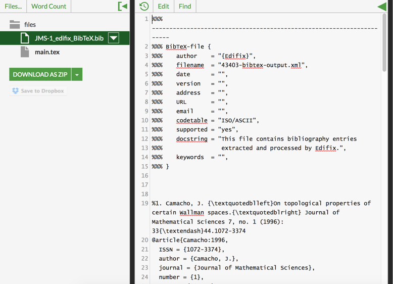 Edifix Converts Unstructured Bibliographies To Bibtex Overleaf Online Latex Editor