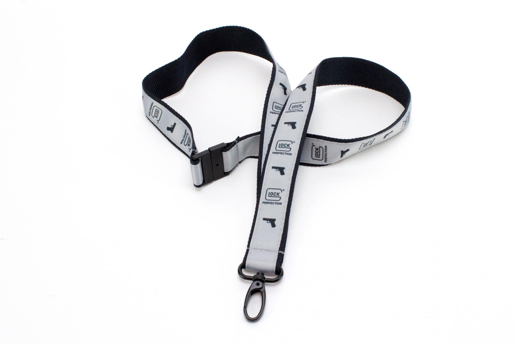 Glock LANYARD Glock Perfection SILVER & BLACK with Clasp 