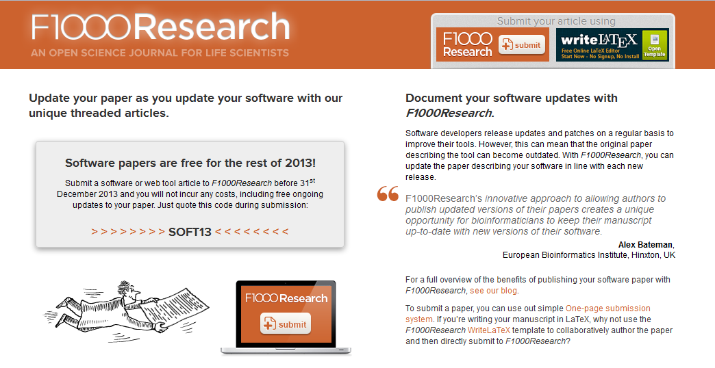 F1000Research software paper offer screenshot 