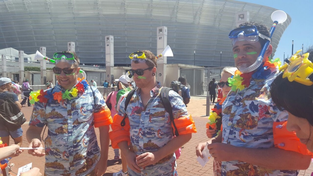 Getting beach ready....at the stadium!