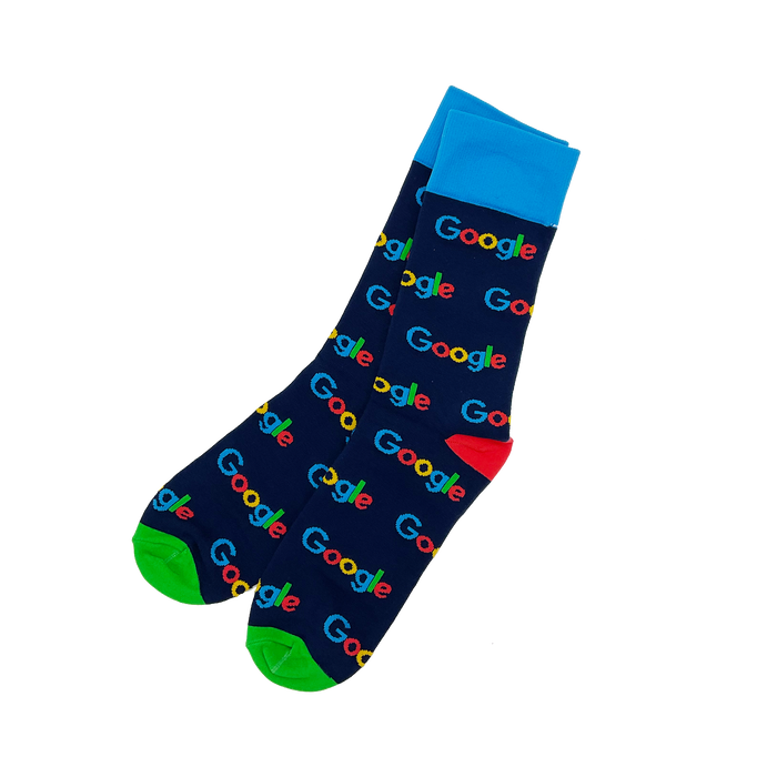 Custom Knit Dress sock w/ Google Logo