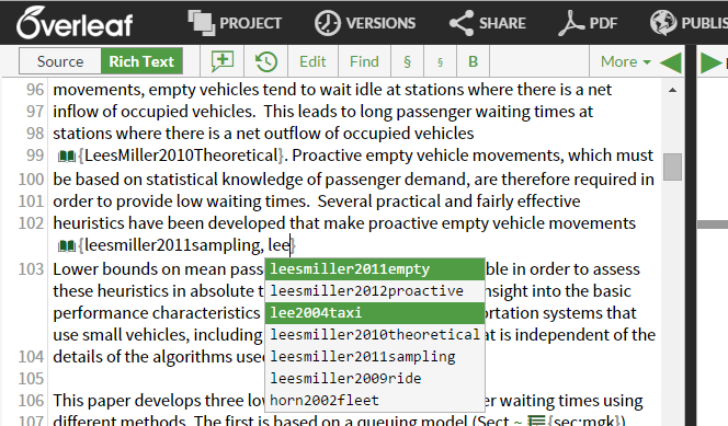 Overleaf multiple citation autocomplete second cite screenshot