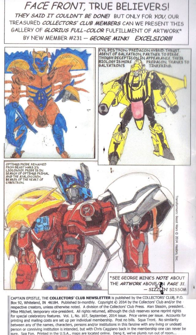 image: ROCKBUSTER, THRUST AND OPTIMUS PRIDE, AS PRINTED IN CCN ISSUE 107.