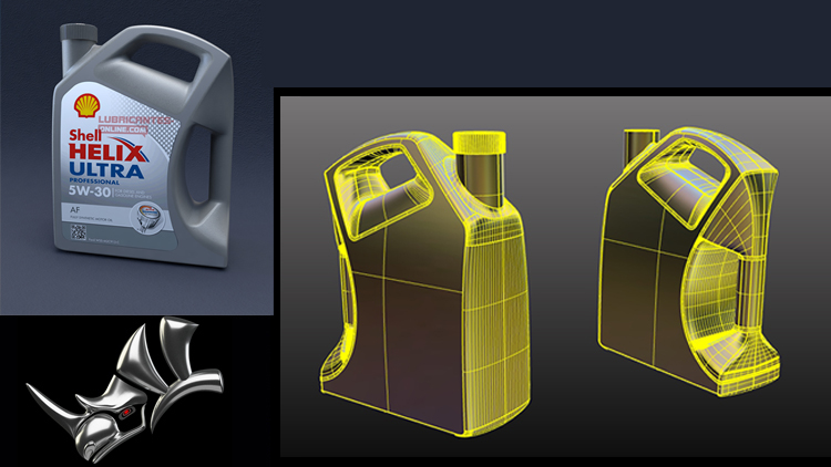 Product image for Rhino 3D V6 ( or V5 ) Surfacing water bottles for beginner to advanced level