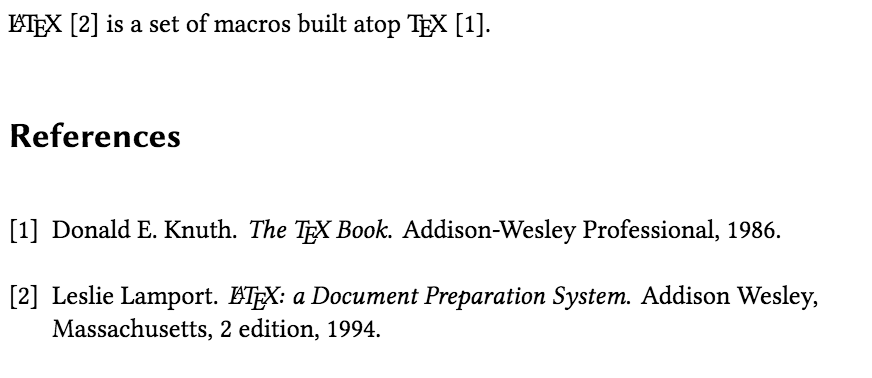 $\mathrm{Bib\TeX}$ output with "plain" bibliography style