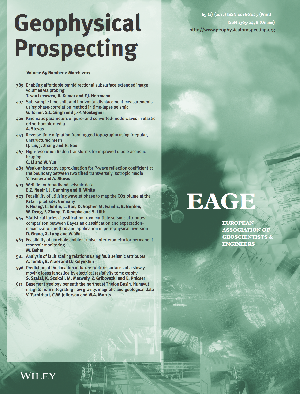 Template for submissions to geophysical prospecting overleaf online